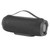 Black portable Bluetooth speaker with fabric cover and carry handle