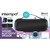 Black wireless Bluetooth speaker with carry handle, stereo sound, and up to 26 hours play time.