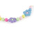 Children’s pastel beaded necklace with blue and purple flower shapes