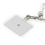 Square white acrylic bag tag with pastel beaded strap and silver clasp