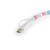 USB cable with pastel coloured beads along the length, shown on white background