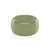 Green wireless earbud charging case, closed, front view