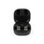 Black wireless earbuds in charging case, shown open, product listing