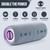 Portable blue Bluetooth speaker with LED ends and double power pairing feature