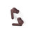 Pair of true wireless brown earbuds on white background