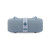 Blue portable Bluetooth speaker, front view with volume controls visible