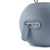 Close-up of blue portable speaker showing USB, AUX and charging ports.