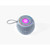 Portable blue wireless speaker with LED light, fabric cover and control buttons on top
