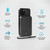 Black magnetic wireless power bank on smartphone, 10000mAh with USB-C cable