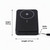 Black external hard drive, side view showing power button