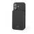 Black magnetic wireless power bank attached to back of smartphone, battery at 100%
