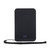 Black portable power bank with digital battery level display and wrist strap