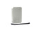 Silver portable power bank with digital display and black wrist strap