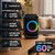 Portable black party speaker with RGB ring light and 60W peak power graphic