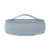 Light blue portable Bluetooth speaker with carry handle, front view