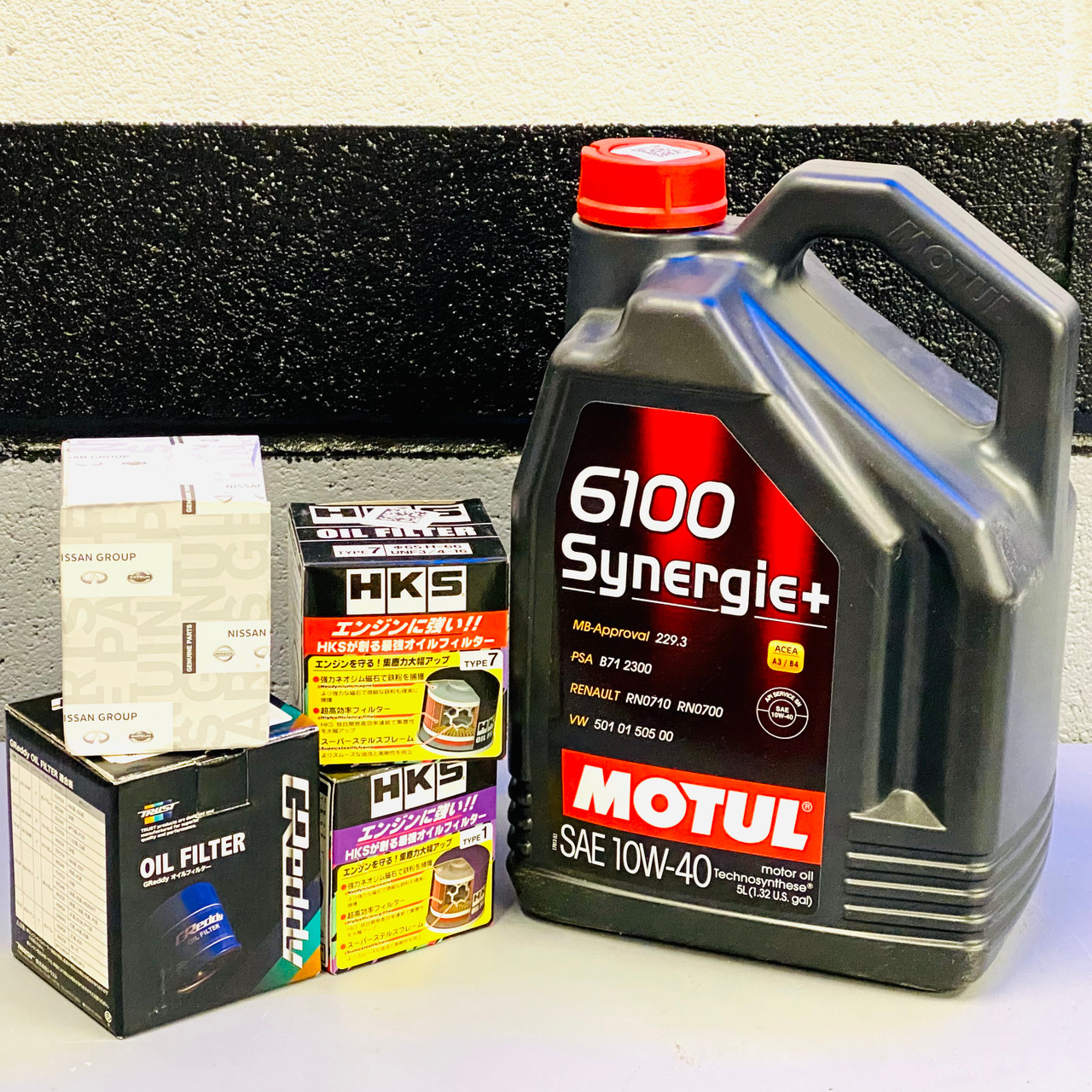 Motul 6100 Synergie+ 10W40 Complete Oil Change Package for SR Engine (89-01  S13/14/15) - Faction Motorsports