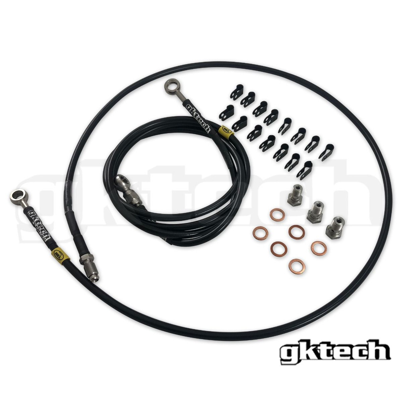 GK Tech LHD Inline E-Brake Braided Brake Line Kit (89-98 S13