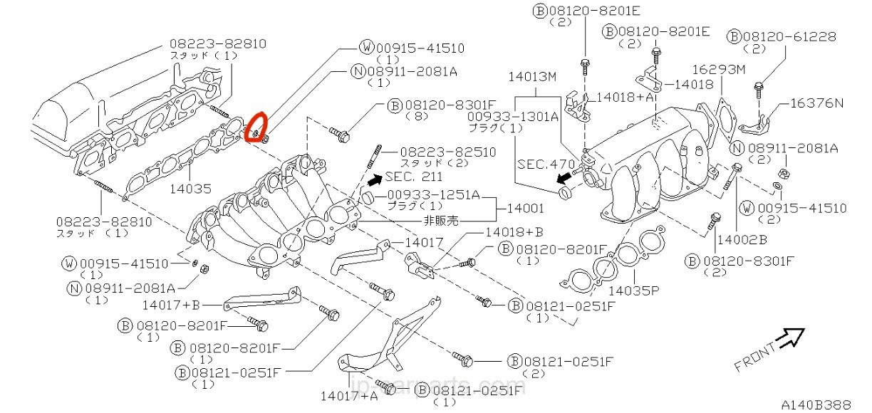 Nissan Intake Manifold Washer for SR20DET (89-02 S13/14/15