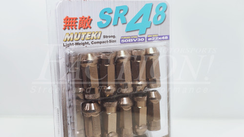 Muteki SR48 Chrome Titanium Open Ended Lug Nuts 12X1.25