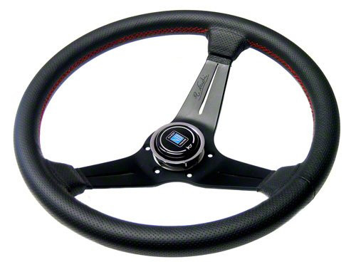 Sparco 015R345MLN Leather Steering Wheel,Black, 350mm