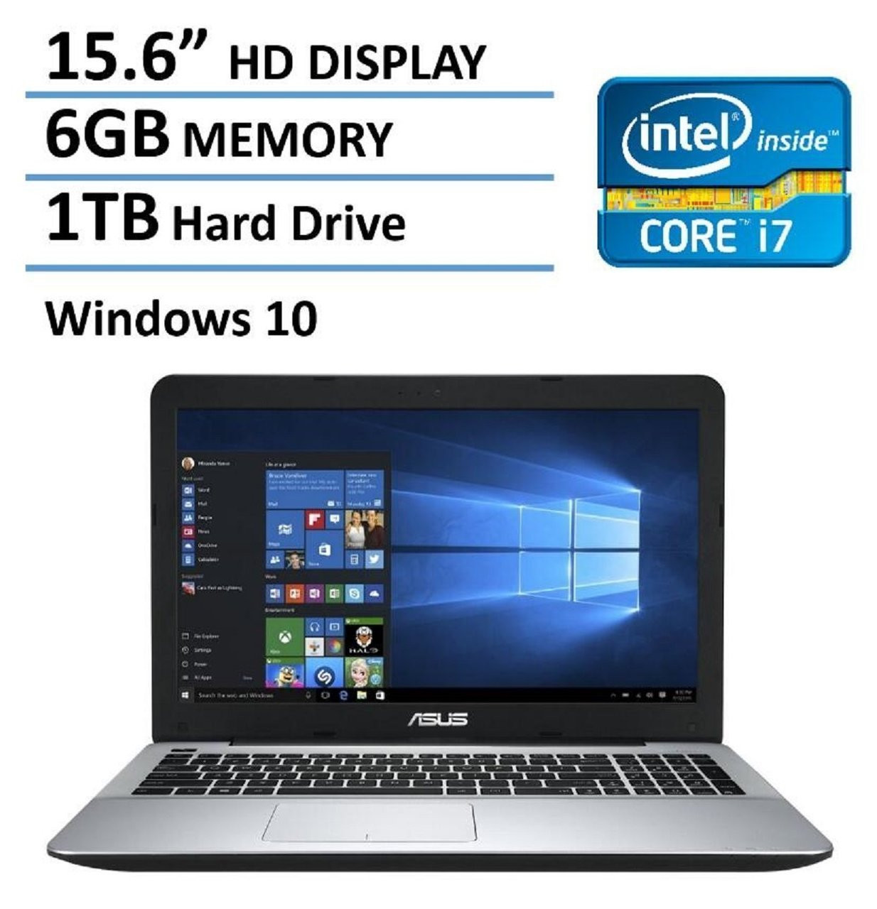 ASUS 15.6インチ ASUS 15.6” Full-HD 1920x1080 Intel 2.80GHz 128GB SSD 4GB Ram