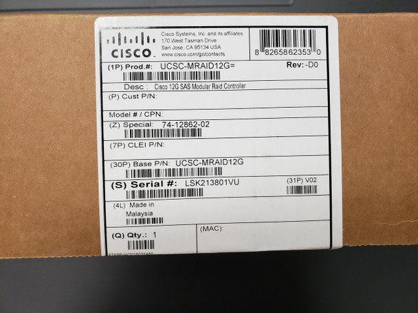 Cisco Ucsc-Mraid12G 12G Sas Modular Raid Server Controller