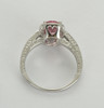 14K White Gold Pink Tourmaline Oval Cut & Diamond Halo Ring