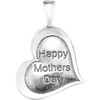 Sterling Silver .925 "Happy Mothers Day" & Finger Print Heart Pendant