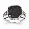 Shey Couture™ Sterling Silver W/14k Onyx Ring East West Set