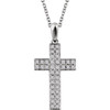 14K White Gold 1/4CTTW Diamond Cross Pendant w/ 18" Cable Chain - STUNNING!