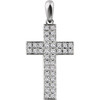 14K White Gold 1/2CTTW Diamond Cross Pendant w/ 18" Cable Chain - STUNNING!