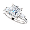 2.40CT Cushion Cut Eternal Moissanite & Diamond Wedding Engagement Ring 