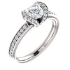 The Paige Forever One Moissanite Solitaire Engagement Ring Half Bezel Set