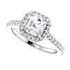 The Dianna 1.30CT = 6.5mm Forever One Asscher Cut Moissanite & Diamond Halo Solitaire Engagement Ring 
