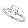 The Darla 8mm X 6mm = 1.50 NEO Moissanite Oval Shaped Cabled Solitaire Engagement Ring