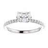 The Annabelle Ring Series - NEO Moissanite .90CT Oval Cut East West Engagement Ring w/ Diamond Accents