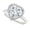 The Lopez Ring Series NEO Moissanite Heart Shaped & Diamond Halo Engagement Ring