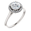 The Lopez Ring Series - NEO Moissanite Round Brilliant Cut 1CT & Diamond Halo Engagement Ring