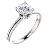 The Lilly 1CT NEO Moissanite Round "DIAMOND CUT" Cut & Diamond Collar Grooved Shank Engagement Ring