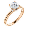 The Lilly 1CT NEO Moissanite Round "DIAMOND CUT" Cut & Diamond Collar Grooved Shank Engagement Ring