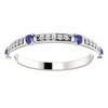 14K White Gold Diamond & Tanzanite Wedding Anniversary Band - Stackable