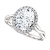 The Ivey Ring Series - Eternal® Moissanite 2.10CT Oval Cut Center & Diamond Halo Crossover Engagement Ring 