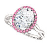 The Ivey Ring Series - Eternal® Moissanite 2.10CT Oval Cut Center & Pink Sapphire Halo Crossover Engagement Ring 