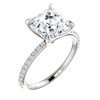 The Charlene Ring Series - Forever One Moissanite Asscher Cut 2.20CT Engagement Ring With VS Diamond Accents