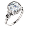 The Loretta Ring Series - Forever One Moissanite Cushion Cut 3.30CT Bezel Set Engagement Ring 