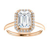 The Lila Ring Series - Eternal  Moissanite 1.75CT Center Emerald Cut EF Color with Diamond Halo - Platinum