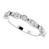 14K White Gold Diamond Wedding Band With Bezel Set Stations