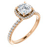 The Eloise Series - NEO Moissanite 1.30CT Cushion Cut & Diamond Halo Engagement Ring
