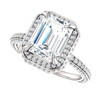 The Jesse Ring Series - Eternal  Moissanite 2.45CT Center Emerald Cut EF Color with Diamond Halo 