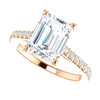 The Infinity Ring Series - Eternal Moissanite 2.45CT = 9mm X 7mm Emerald Cut Engagement Ring 